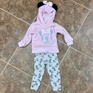 Disney Pink and Gray Minnie Mouse Kids Matching Set